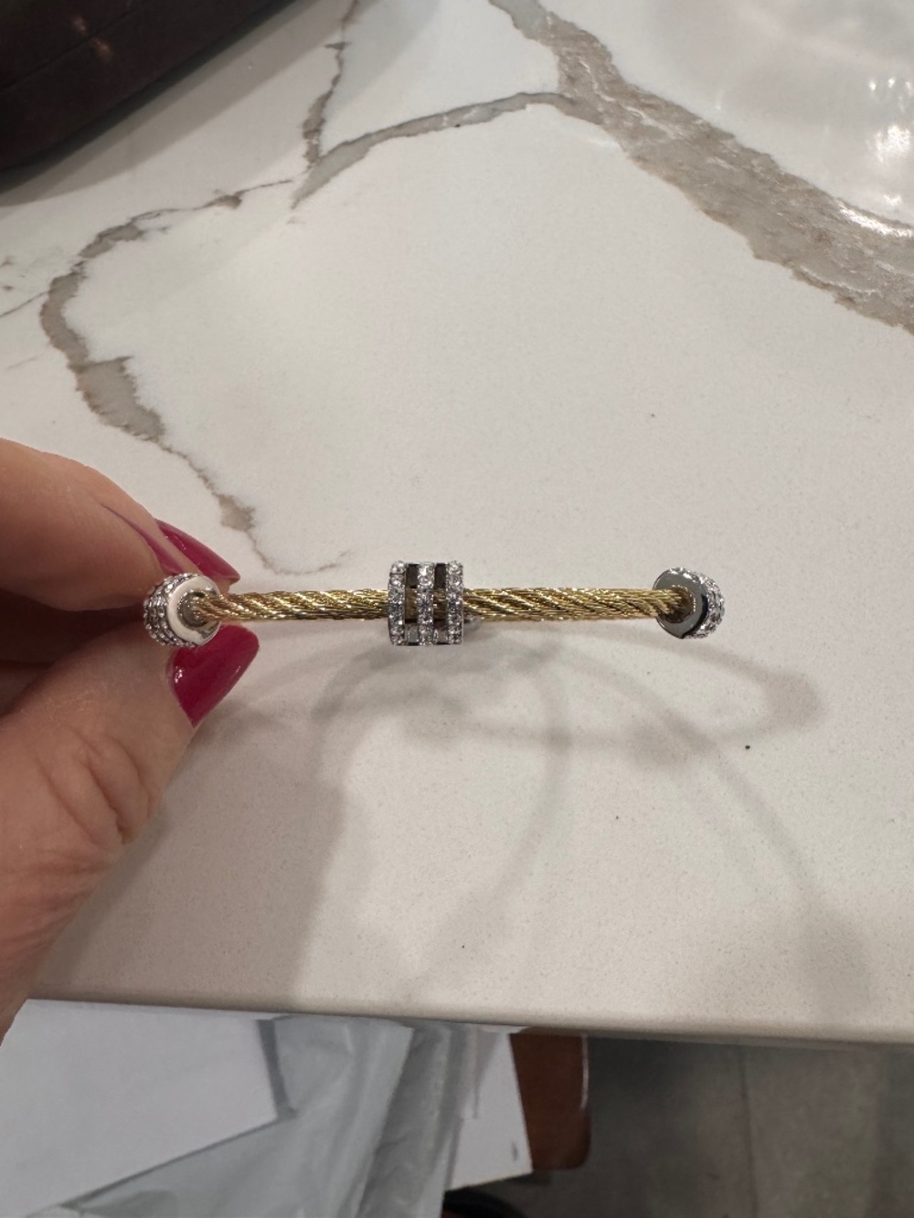 Frieda Rothman wire bangle with magnetic closure